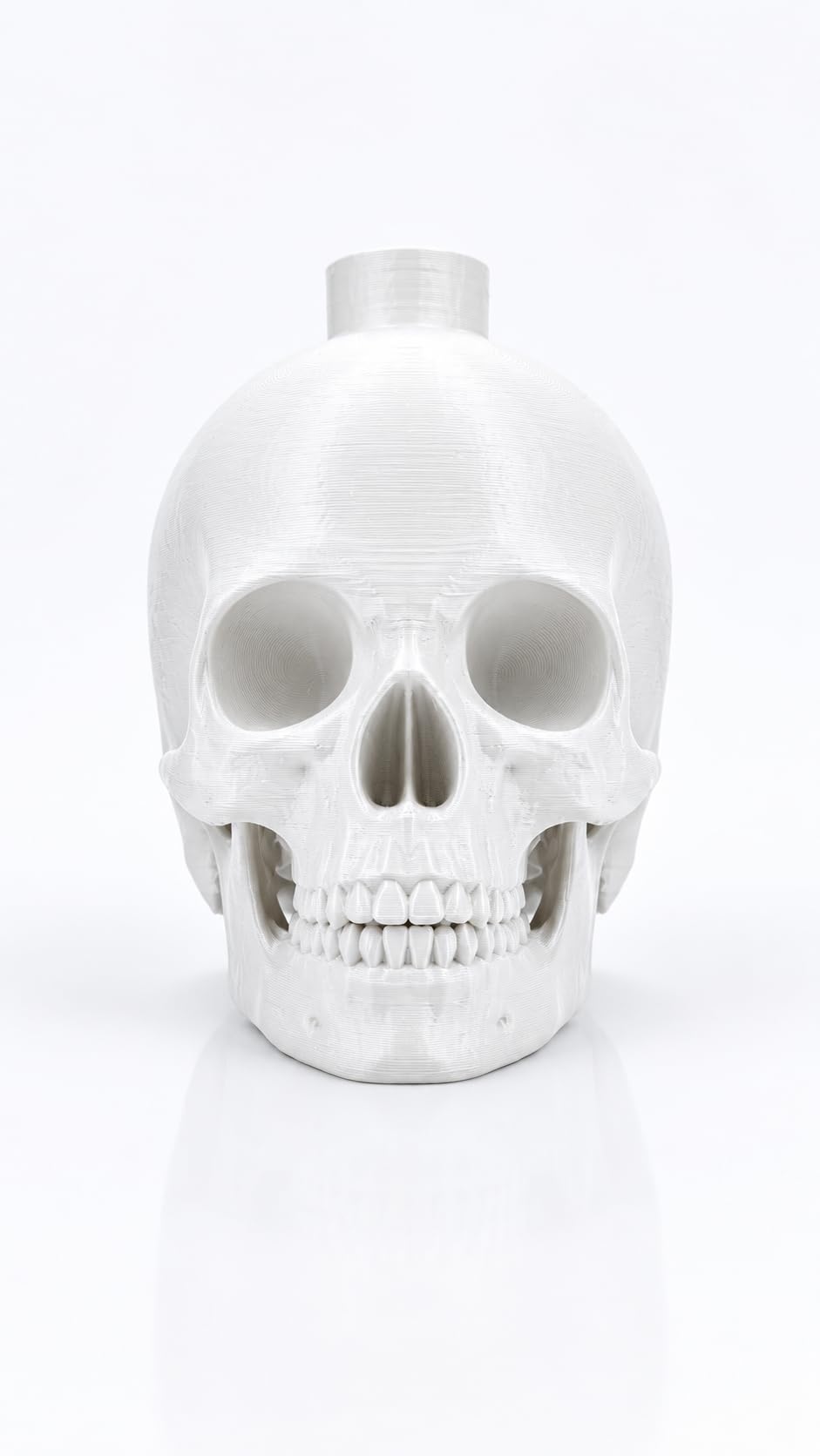 3D Printed Aztec Death Whistle Skull, Black, Anatomically Detailed